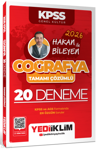 Yediiklim Yayınları 2026 KPSS Coğrafya Tamamı Çözümlü 20 Deneme