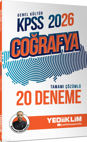 Yediiklim Yayınları 2026 KPSS Genel Kültür Coğrafya Tamamı Çözümlü 20 Deneme