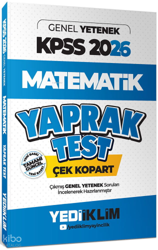 Yediiklim Yayınları 2026 KPSS Genel Yetenek Matematik Çek Kopart Yaprak Test