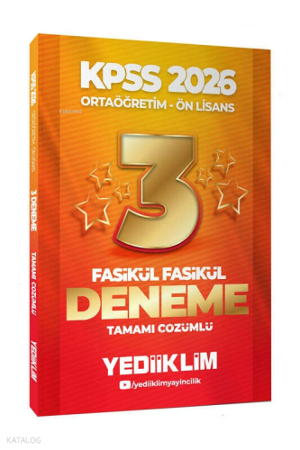 Yediiklim Yayınları 2026 Kpss Ortaöğretim-Önlisans Genel Yetenek Genel