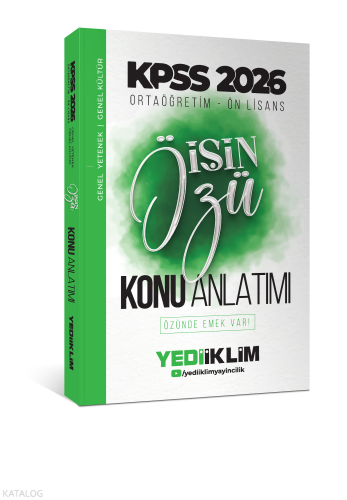 Yediiklim Yayınları 2026 Kpss Ortaöğretim-Önlisans İŞİN ÖZÜ Tek Kitap 