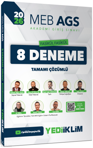 Yediiklim Yayınları 2026 MEB AGS Fasikül Fasikül 8 Deneme Tamamı Çözüm