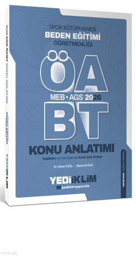 Yediiklim Yayınları 2026 MEB AGS ÖABT Beden Eğitimi Öğretmenliği Konu Anlatımı