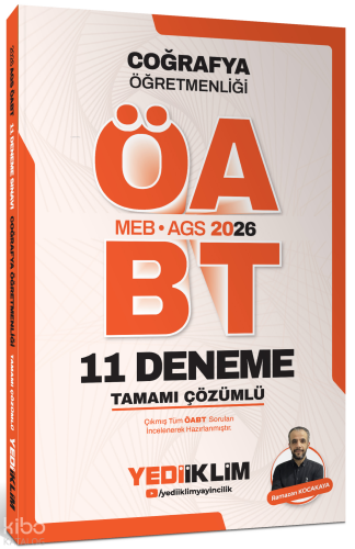 Yediiklim Yayınları  2026 MEB AGS ÖABT Coğrafya Öğretmenliği Tamamı Çözümlü 11 Deneme