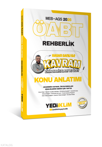 Yediiklim Yayınları 2026 MEB AGS ÖABT Hasan Sanlı ile Rehberlik Kavram Zihin Haritaları Ve Özet Konu Anlatımı