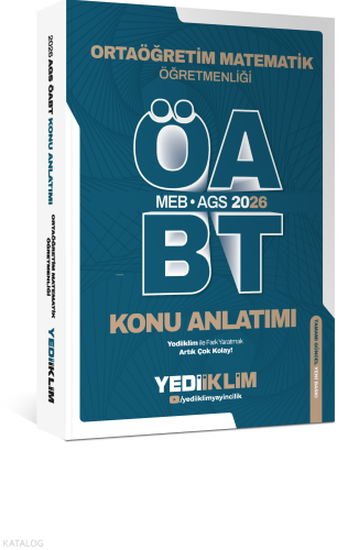 Yediiklim Yayınları 2026 MEB AGS ÖABT Ortaöğretim Matematik Öğretmenliği Konu Anlatımı