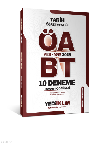 Yediiklim Yayınları 2026 MEB AGS ÖABT Tarih Öğretmenliği Tamamı Çözümlü 10 Deneme Sınavı