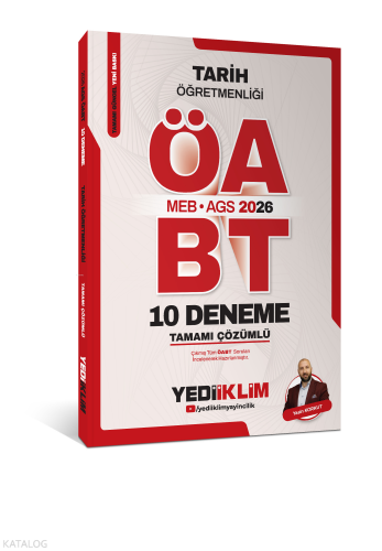 Yediiklim Yayınları 2026 MEB AGS ÖABT Tarih Öğretmenliği Tamamı Çözümlü 10 Deneme
