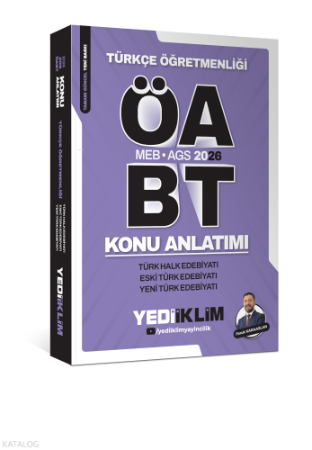 Yediiklim Yayınları 2026 MEB AGS ÖABT Türkçe Öğretmenliği Türk Halk Edebiyatı Eski Türk Edebiyatı Yeni Türk Edebiyatı Konu Anlatımı