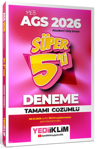 Yediiklim Yayınları 2026 MEB AGS Tamamı Çözümlü Süper 5'li Deneme