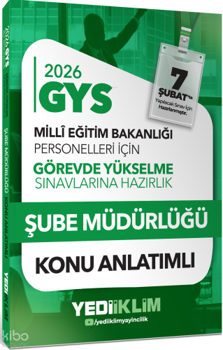 Yediiklim Yayınları 2026 MEB GYS Şube Müdürlüğü Konu Anlatımı