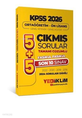 Yediiklim Yayınları 2026 Ortaöğretim-Önlisans Genel Yetenek Genel Kült