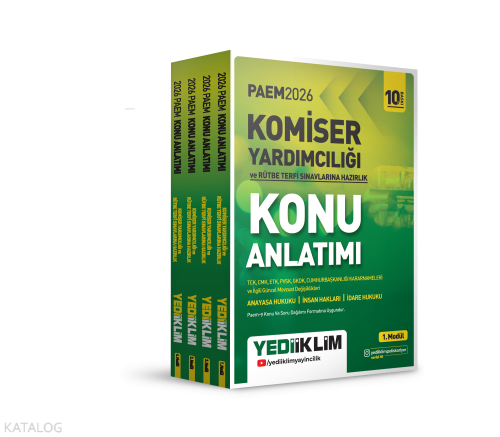 Yediiklim Yayınları 2026 PAEM Komiser Yardımcılığı ve Rütbe Terfi Sınavlarına Hazırlık Konu Anlatımı Seti 4 Modül