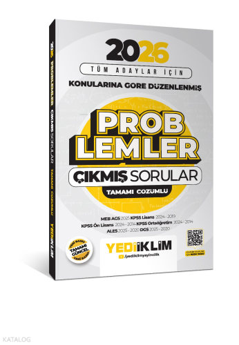 Yediiklim Yayınları 2026 Tüm Adaylar İçin Problemler Konularına Göre D