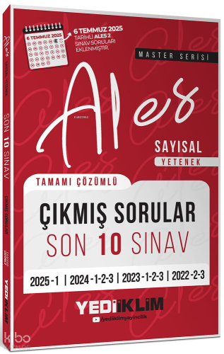 Yediiklim Yayınları ALES Master Serisi Sayısal Yetenek Tamamı Çözümlü 