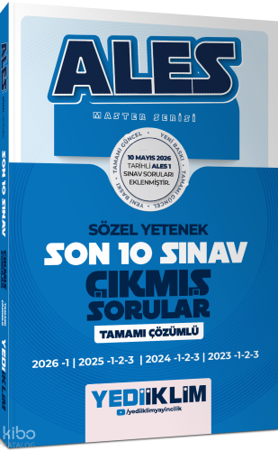 Yediiklim Yayınları ALES Master Serisi Sözel Yetenek Tamamı Çözümlü So