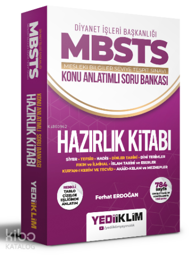 Yediiklim Yayınları Diyanet İşleri Başkanlığı Mesleki Bilgiler Seviye Tespit Sınavı MBSTS Konu Anlatımlı Soru Bankası Hazırlık Kitabı