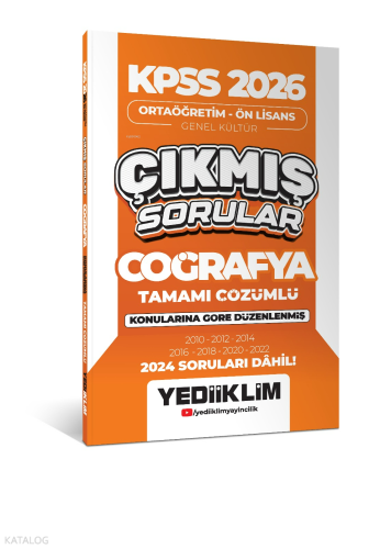 Yediiklim Yayınları KPSS 2026 Ortaöğretim-Önlisans Coğrafya Konularına