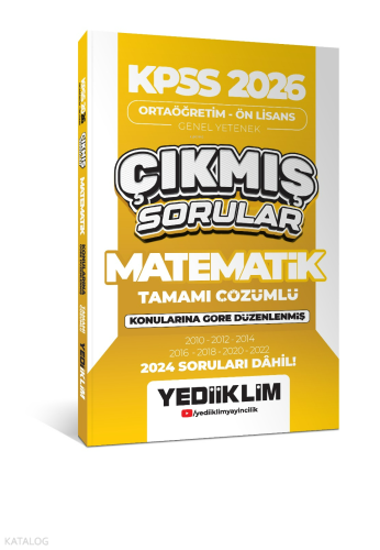 Yediiklim Yayınları KPSS 2026 Ortaöğretim-Önlisans Matematik Konuların