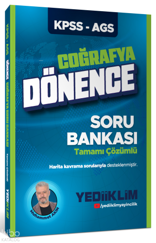 Yediiklim Yayınları Kpss-Ags Dönence Coğrafya Tamamı Çözümlü Soru Bank