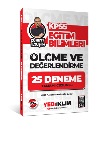 Yediiklim Yayınları KPSS Eğitim Bilimleri Ölçme ve Değerlendirme Cüneyt İltuş ile Tamamı Çözümlü 25 Deneme