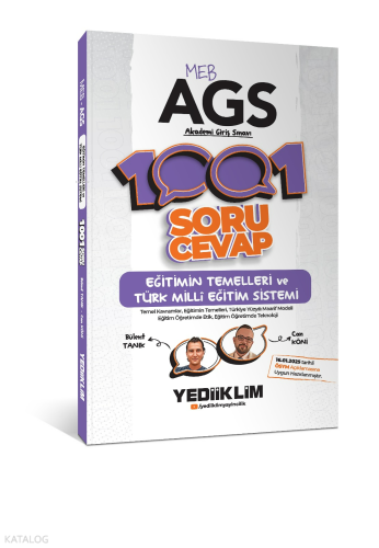 Yediiklim Yayınları MEB AGS Eğitimin Temelleri ve Türk Milli Eğitim Sistemi 1001 Soru Cevap