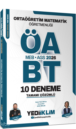 Yediiklim Yayınları MEB AGS ÖABT 2026 Ortaöğretim Matematik Öğretmenliği Tamamı Çözümlü 10 Deneme
