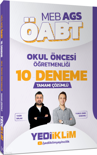 Yediiklim Yayınları MEB AGS ÖABT Okul Öncesi Öğretmenliği Tamamı Çözümlü 10 Deneme