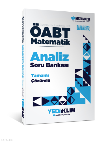 Yediiklim Yayınları ÖABT Matematik Öğretmenliği Analiz Tamamı Çözümlü 