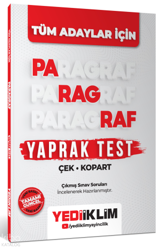 Yediiklim Yayınları Tüm Adaylar İçin Paragraf Çek Kopart Yaprak Test