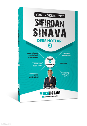 Yediiklim Yayınları YDS YÖKDİL YDT Sıfırdan Sınava Tamamı Videolu Ders Notları 2. Kitap