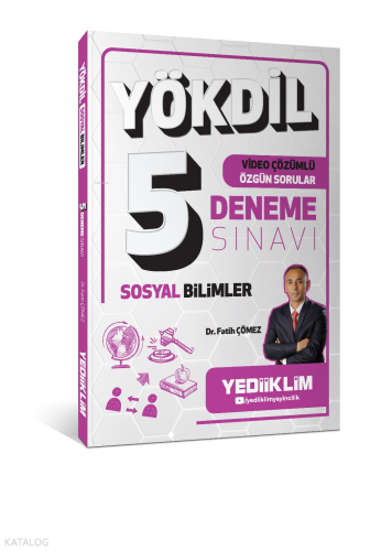 Yediiklim Yayınları YÖKDİL Sosyal Bilimler Video Çözümlü Özgün Sorular 5 Deneme Sınavı