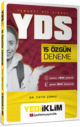 Yediiklim YDS 15 Özgün Deneme Tamamı Video Çözümlü