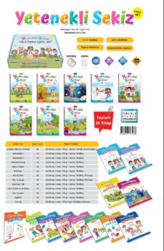 Yetenekli Sekiz 4+ Yaş Full Set (20 Kitap);Okul Öncesi Eğitim Seti
