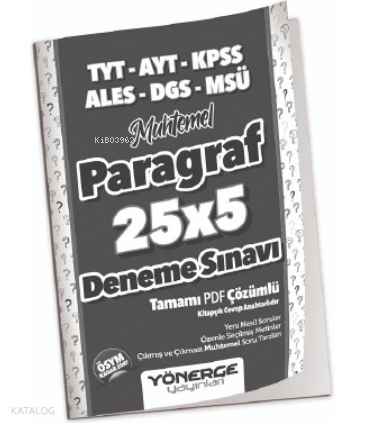 YKS TYT AYT KPSS ALES DGS MSÜ Muhtemel Paragraf 25x5 Deneme Çözümlü