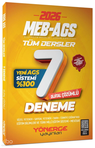 Yönerge 2026 MEB-AGS Tüm Dersler 7 Deneme Çözümlü