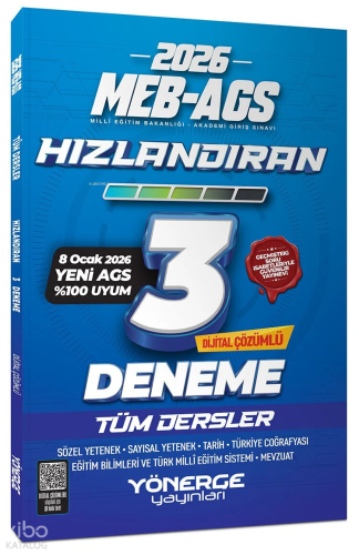 Yönerge 2026 MEB-AGS Tüm Dersler Hızlandıran 3 Deneme Çözümlü