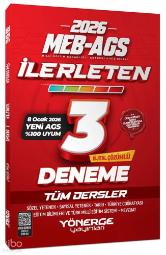 Yönerge 2026 MEB-AGS Tüm Dersler İlerleten 3 Deneme Çözümlü