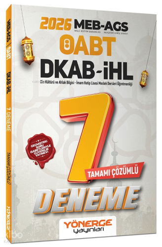 Yönerge 2026 ÖABT MEB-AGS DKAB Din Kültürü ve Ahlak Bilgisi, İmam Hati