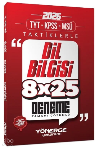 Yönerge 2026 TYT KPSS MSÜ Taktiklerle Dil Bilgisi 8x25 Deneme Çözümlü
