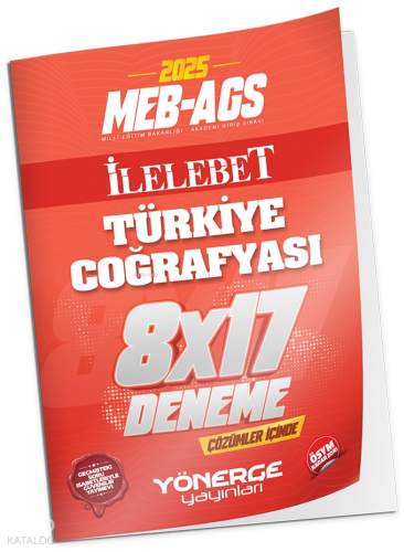 Yönerge Yayınları 2025 MEB-AGS Türkiye Coğrafyası İLELEBET 8x17 Deneme Çözümlü