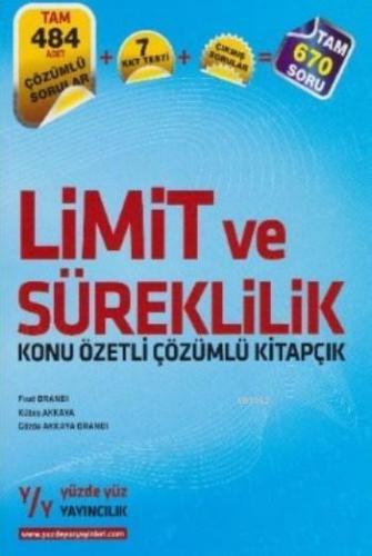 Yüzde Yüz Yayınları Limit ve Süreklilik Konu Özetli Çözümlü Kitapçık Y