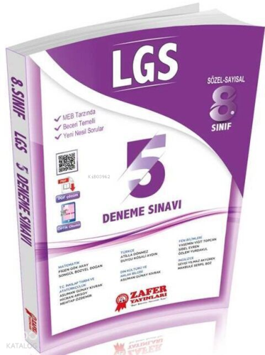Zafer Yayınları 8.Sınıf Lgs 5'Li Deneme Sınavı